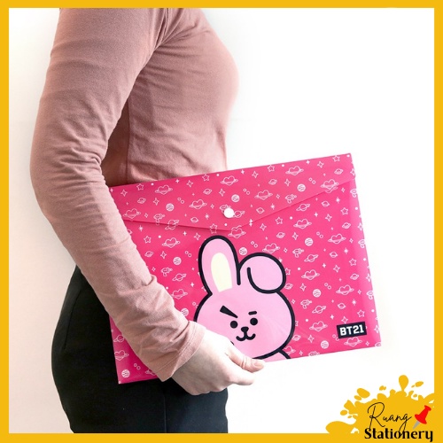 

Map Plastik Untuk Kertas Ukuran A4 Motif BT21 Korea