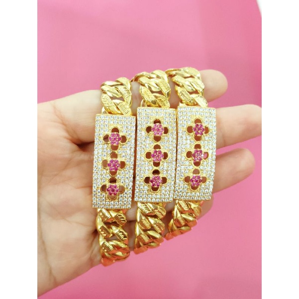 GELANG RANTE SISIK NAGA PERAK 925 LAPIS EMAS 24K MODEL CORR KEMBANG