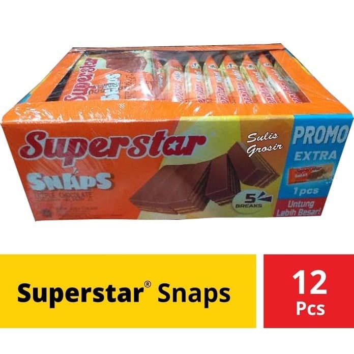 

Superstar Snaps Triple Chocolate 28G 1 Box Isi 12 Pcs