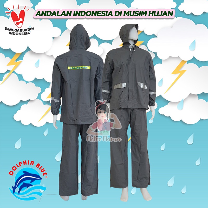 Jas Hujan Jaket Celana DOLPHIN SPACY Scotchlight 961 BIG SIZE XXL