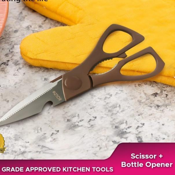 

☻ Bolde Gunting Dapur Bergerigi Pemotong Super Utensile Scissor Cutter - Hitam ◙