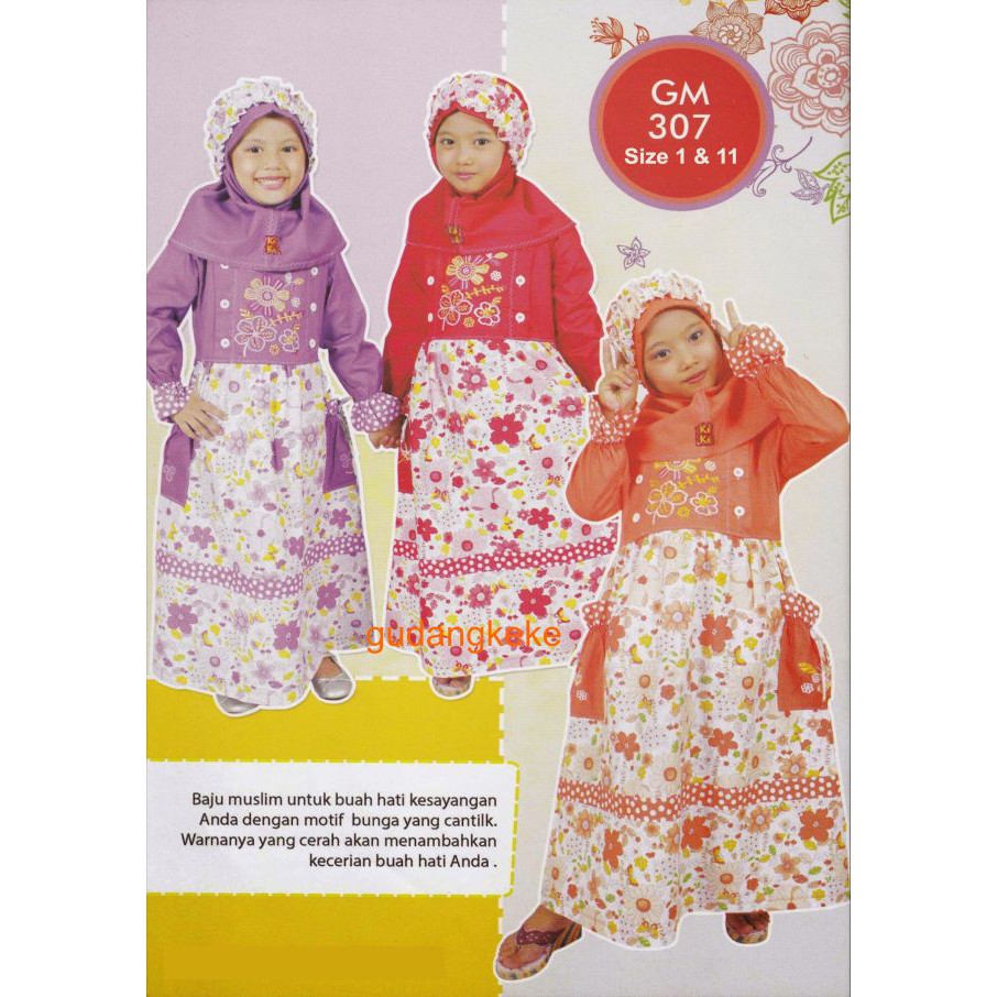 GM 307 GAMIS ANAK KEKE BUSANA MUSLIM