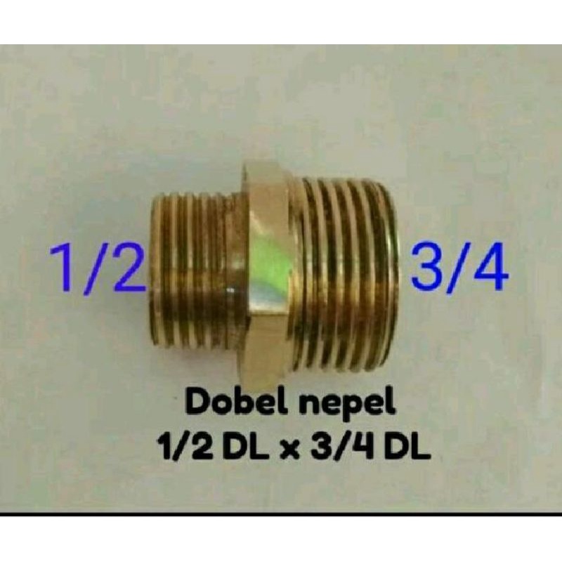 dobel nepel sok drat luar 1/2 x 3/4 drat luar