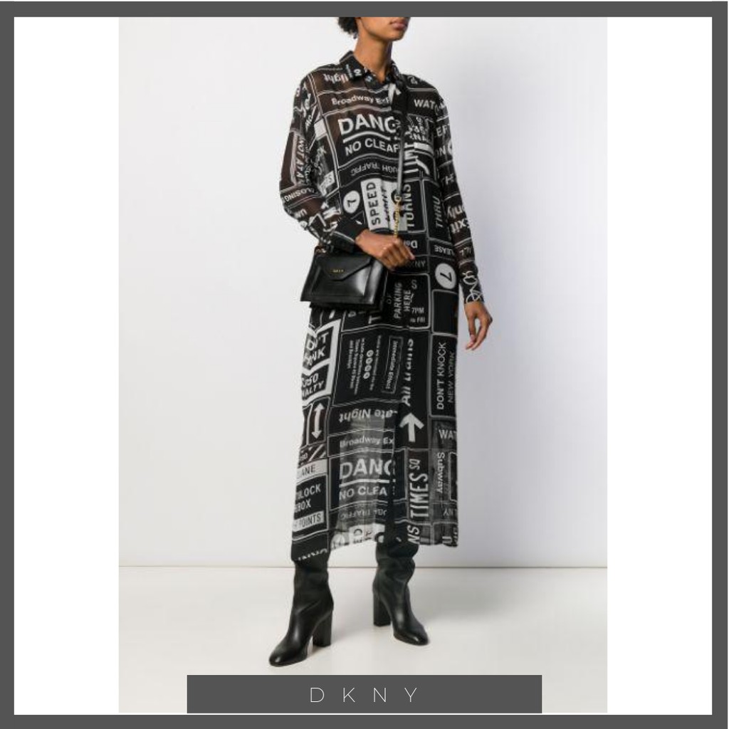 DKNY MTA GRAPHIC PRINT WITH DRESS - BAJU BRANDED MURAH - BAJU BRANDED ORIGINAL-BAJU BRANDED BARU