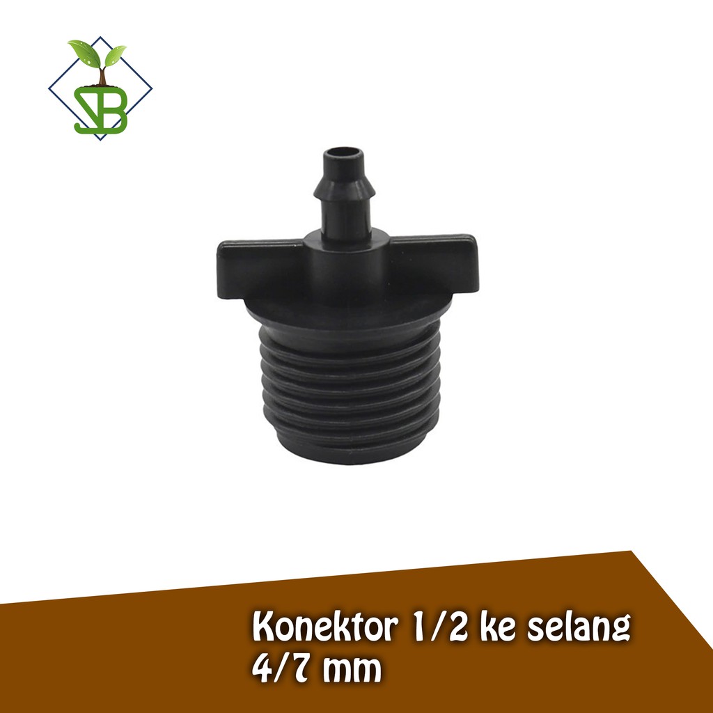 konektor 1/2 inchi ke selang PE 7mm