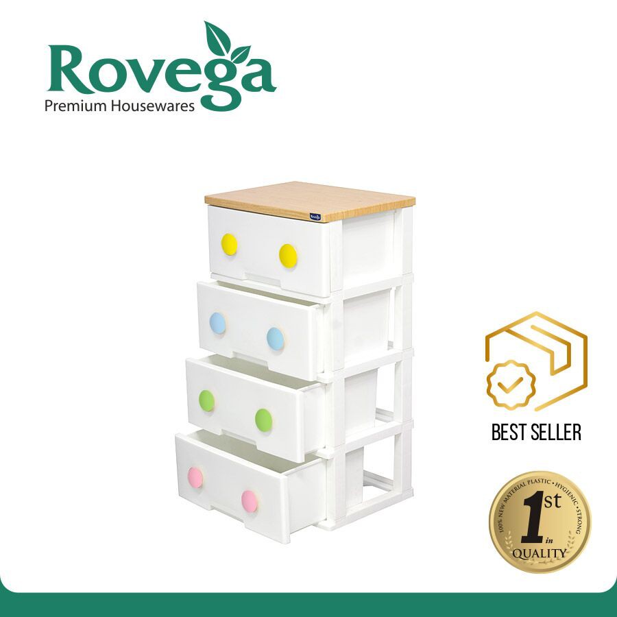  Rovega  Kabinet Lemari  Plastik  4  Susun  Trendy CTR 437 