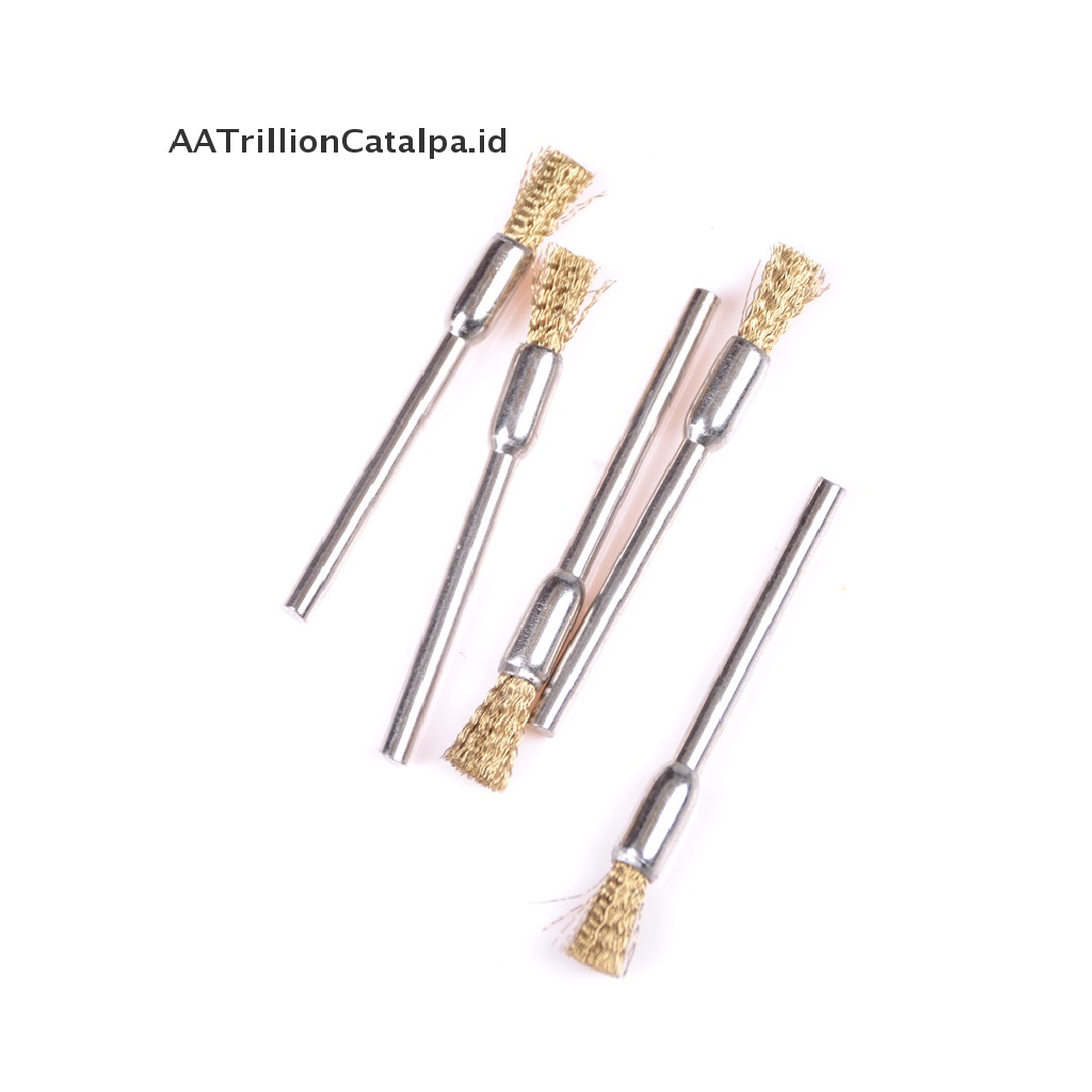 (AATrillionCatalpa) 5pcs / Set Sikat Kawat Kuningan 3mm X 5mm Untuk Poles / Pembersih Roda Rotary