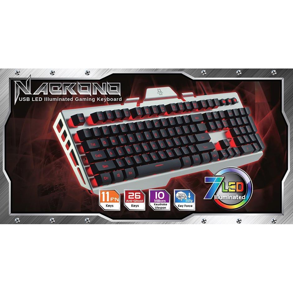 KEYBOARD GAMING ANTI GHOSTING CLIPTEC RGK-752 NACRONO