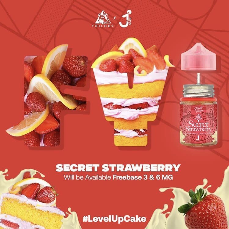 Liquid Vape Secret Strawberry Lemon Cake 60ML By Trilogy Brewery