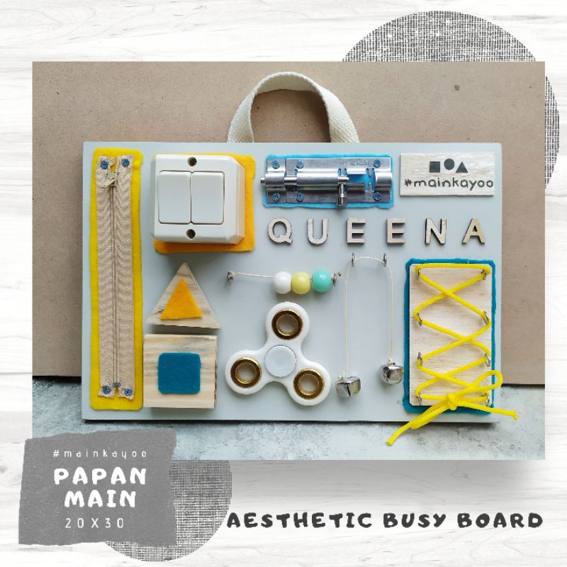 AESTHETIC BUSY BOARD - Papan Main Special Custom Edition - Mainan Edukasi Montessori Anak #Mainkayoo