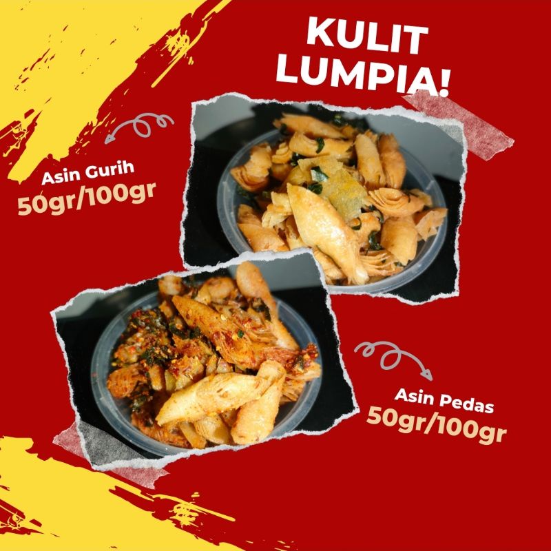 

CEMILAN KULIT LUMPIA ASIN, PEDAS 50/100gr