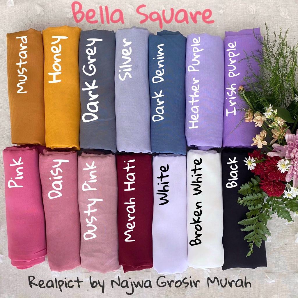 Bella Square Jilbab Segiempat Polycotton Premium-7