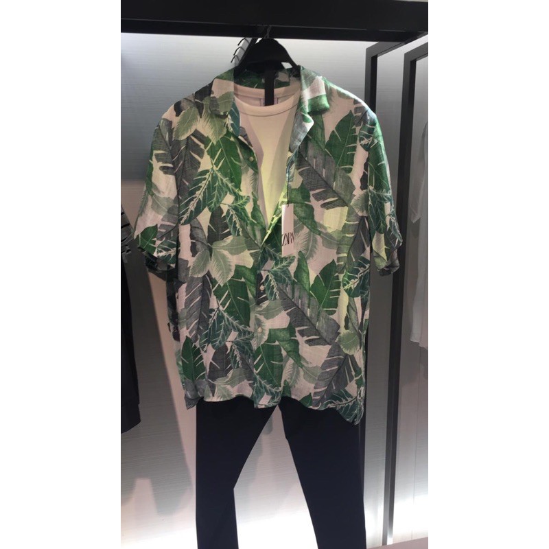 ZARA MAN PRINT SHIRT AND SKINNY JEANS BLACK FOR MAN