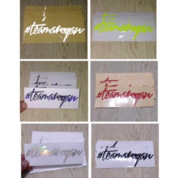 stiker cutting motor mobil &amp; helm team arogan panjang aksesoris variasi racing termurah kekinian logo hologram