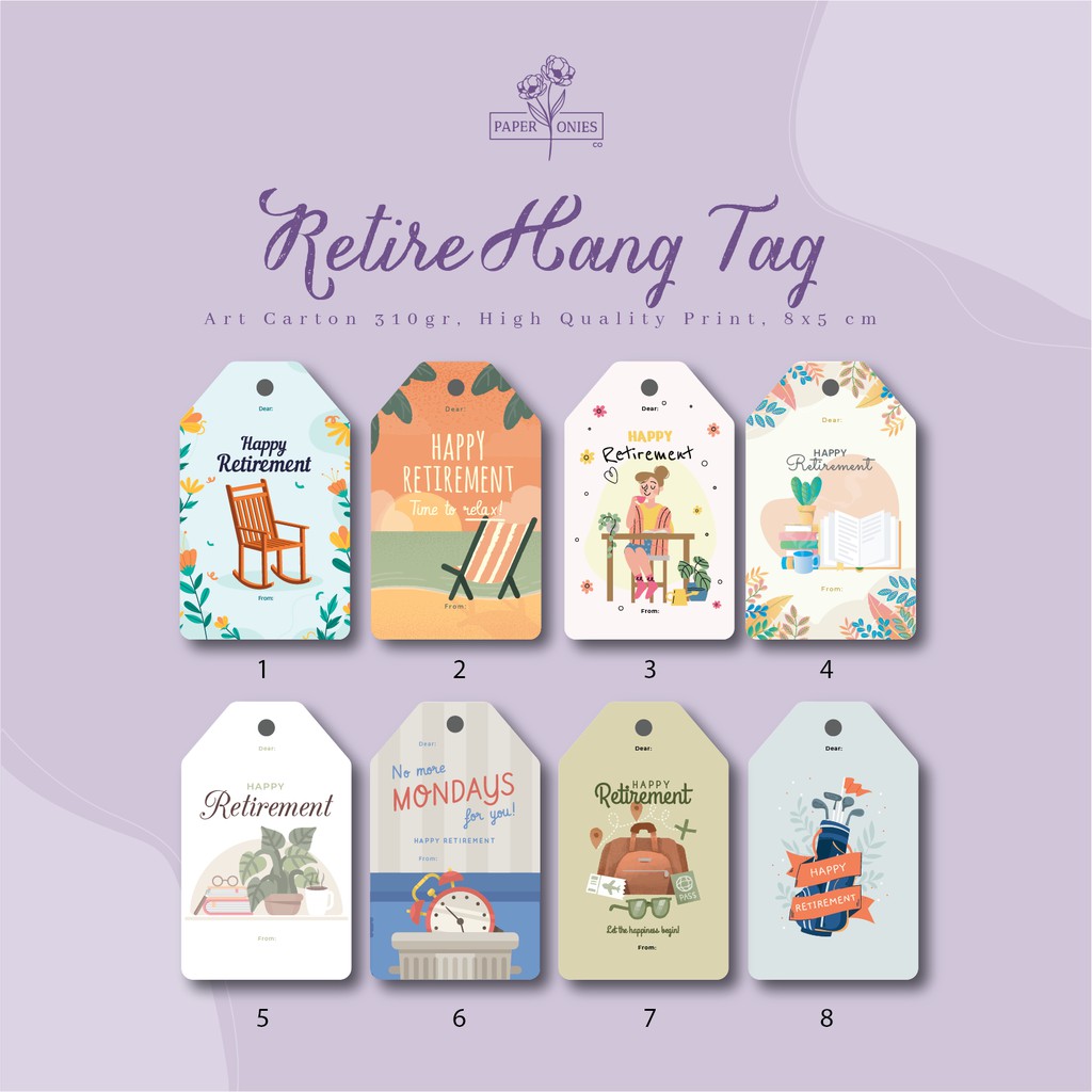 

Retire Hang Tag isi 15pcs atau 30pcs/Kartu Ucapan Pensiun Resign/ Kado Kantor/ Gift Ideas/ Kado Aesthetic/ Kenang-kenangan kantor/ kado resign/ kado pension