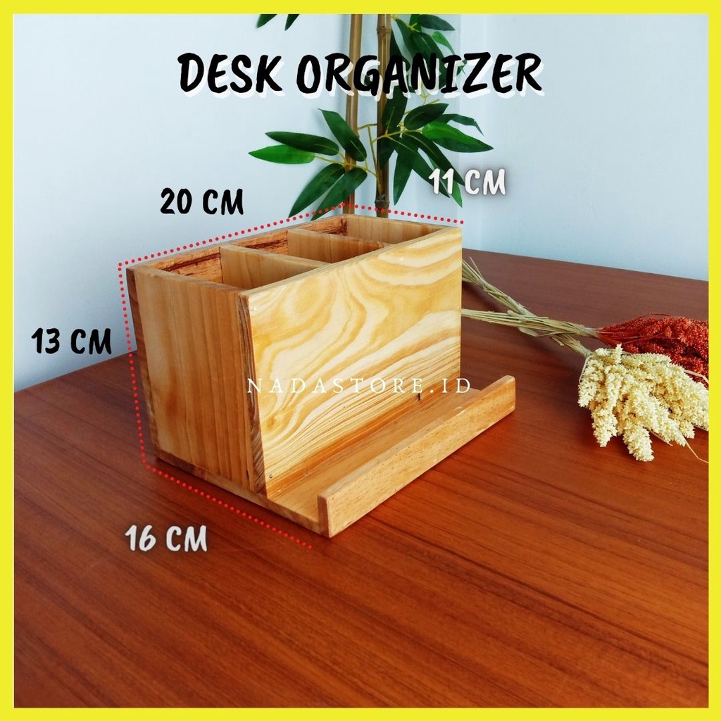 COD - KOTAK STORAGE MEJA DESK ORGANIZER KOTAK PEN HOLDER DAN PHONE STAND HOLDER