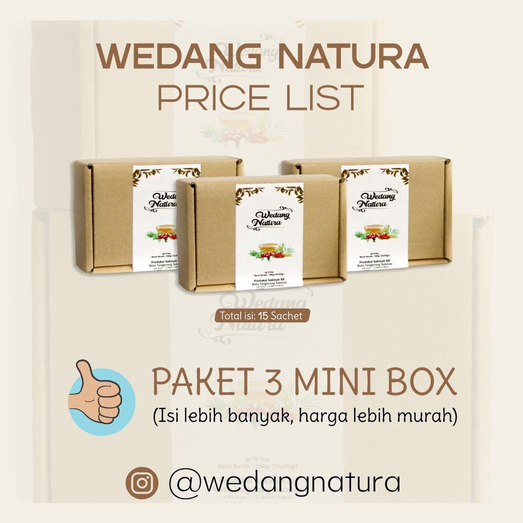 

Jahe Merah By Wedang Natura Rempah Paket Isi 3 Mini Box