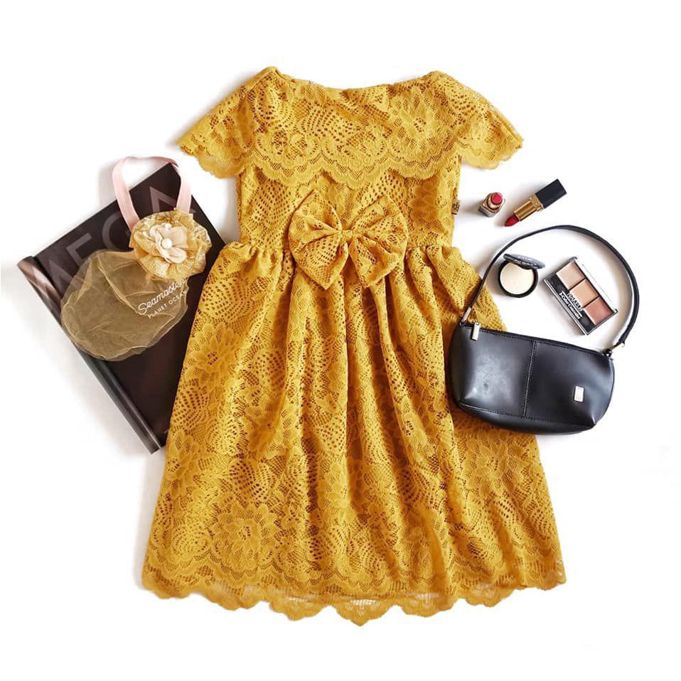 DRESS ARSY BROKAT DRESS UKURAN ANAK DAN DEWASA DRESS CANTIK BRUKAT DRESS PESTA GAMIS BROKAT BAJU LEB