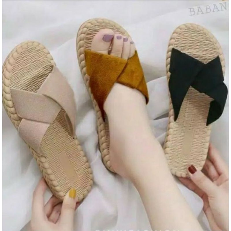 SANDAL ETNIK SUEDE SENDAL WANITA