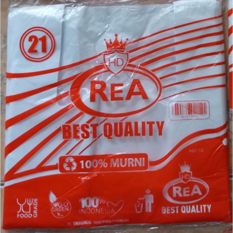Kantong Plastik kresek REA Putih susu Ukuran 15, 21, 24