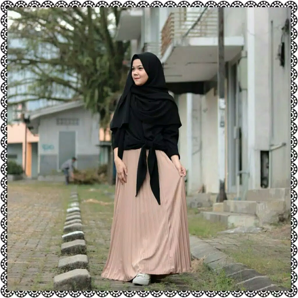 Rok Plisket Wanita Mayung Jumbo