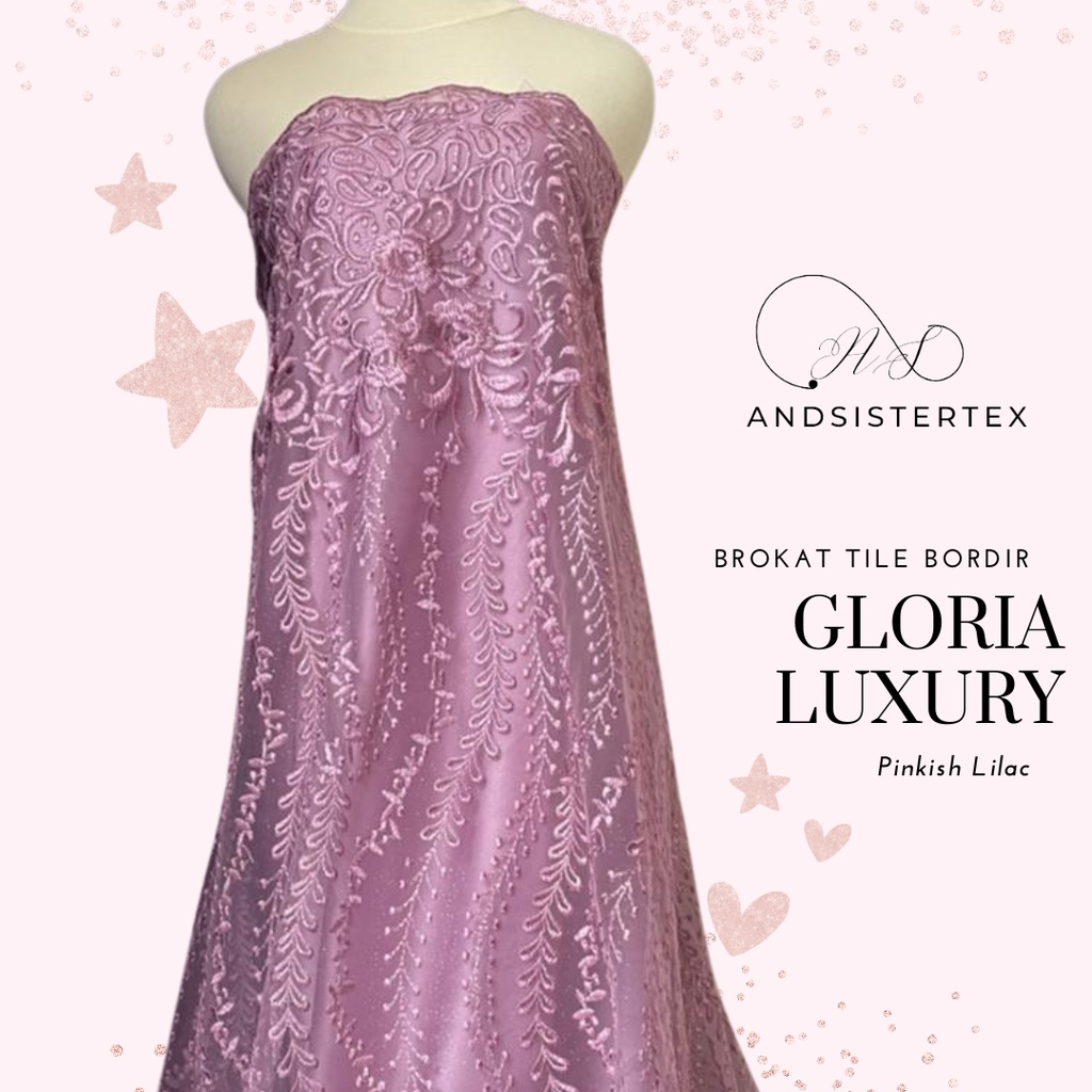 Kain Tile Mutiara Gloria Hijau Wardah Rosegol Lilac Navy Gold Marun