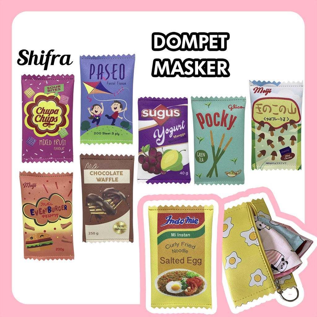 Shifra Tempat Masker Dompet Masker Dompet Koin Unik Snack