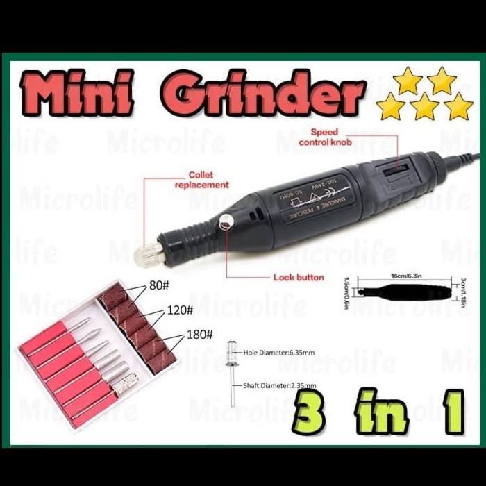 mini drill mini grinder DC lengkap dg adaptor bor mini elektrik set