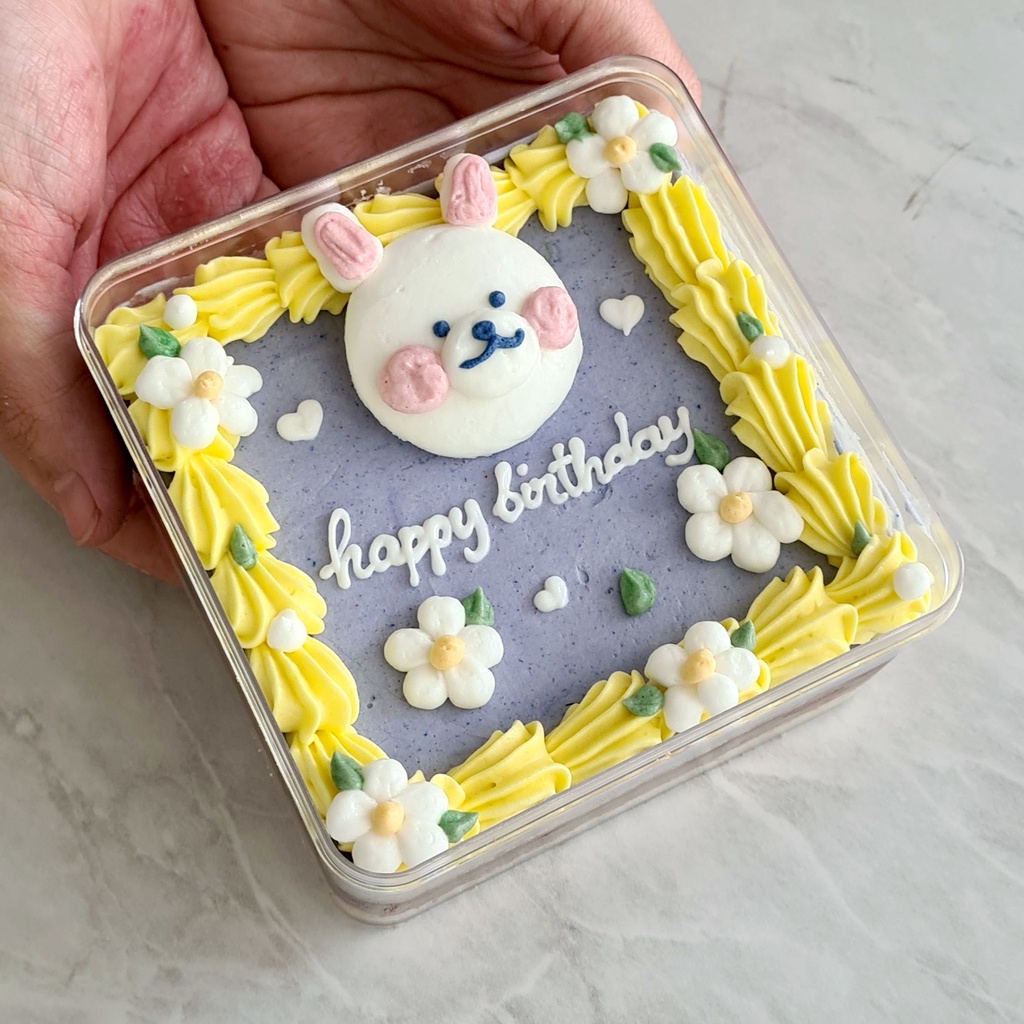 

Korean dessert box / cake box kelinci lucu