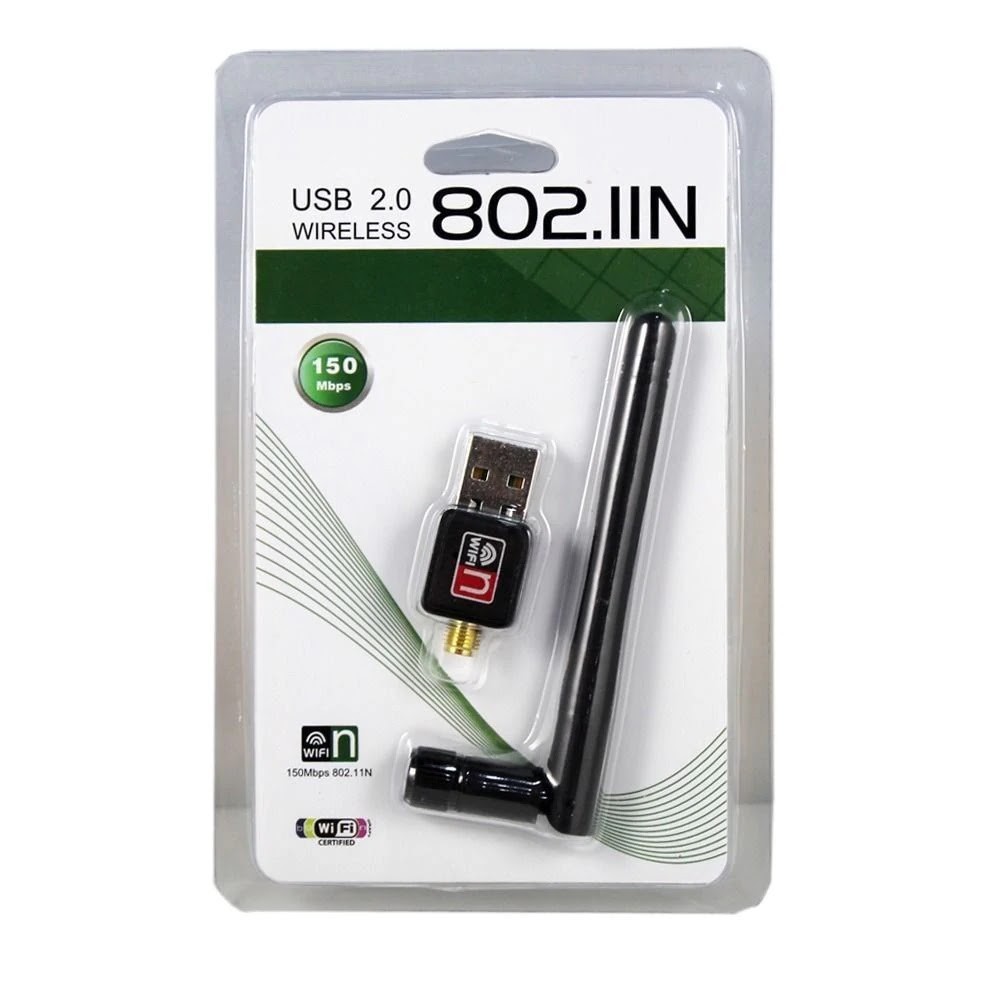 USB WIFI 802 IIN WIRELESS ADAPTER ANTENA 150 Mbps 802.IIN
