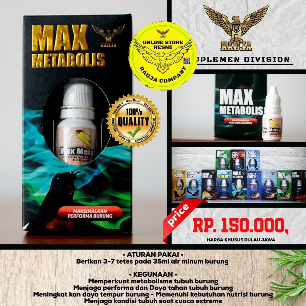 MAX METABOLIS  [RADJA] - VITAMIN BURUNG