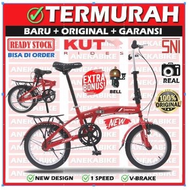 Sepeda Lipat Anak 16 inch Evergreen 6 Speed Murah-1 SPEED - RED