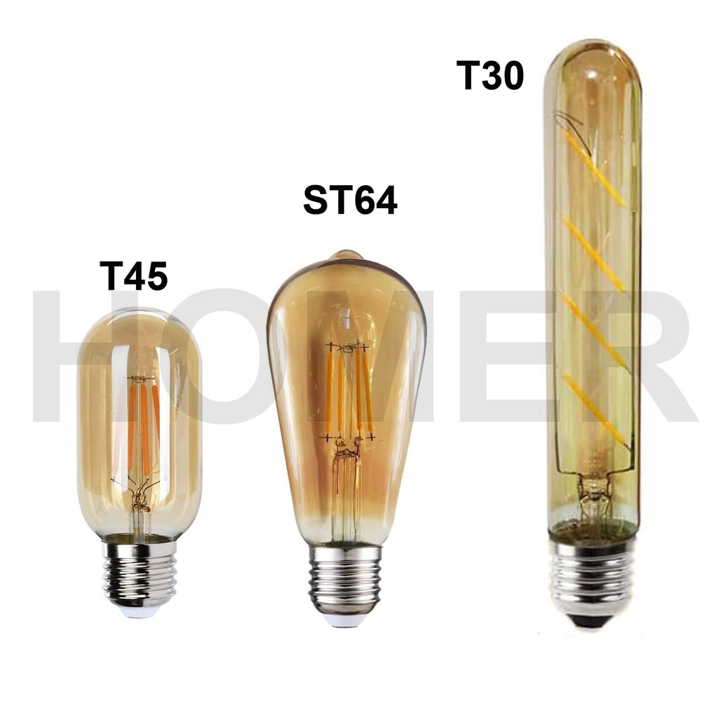 lampu LED bulb bohlam edison / filamen / cafe / antik / pijar / dekorasi ST64 T45 T30 4W 4 watt