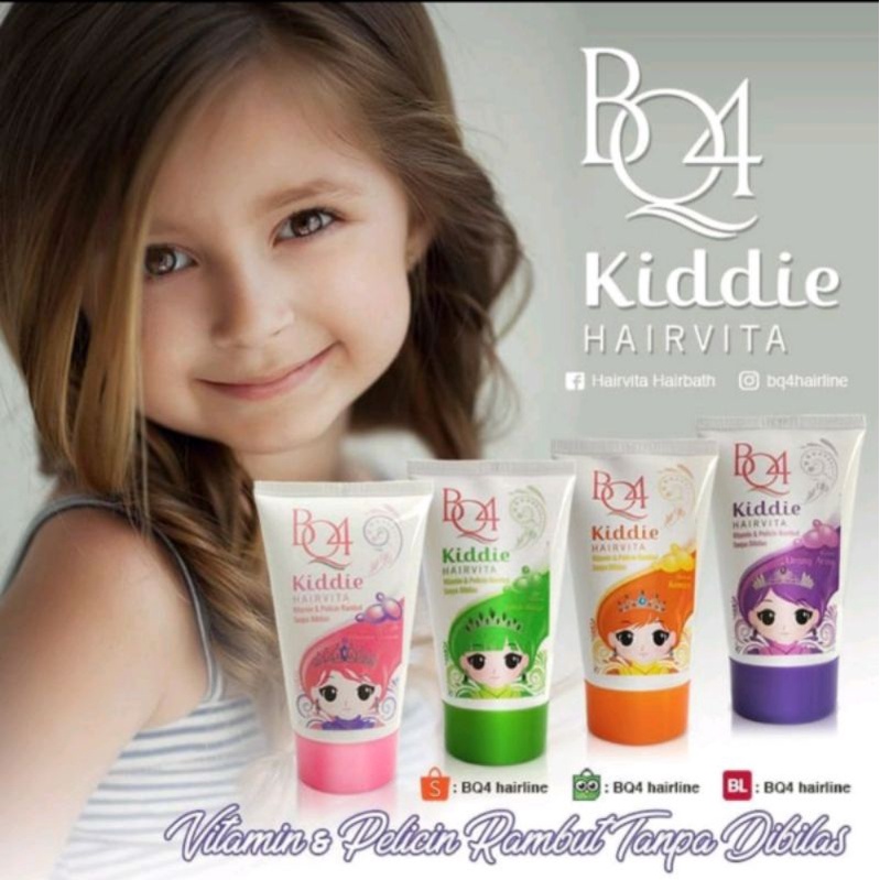 BQ4 Kiddie Anak Hairvita Vitamin Dan Pelicin Rambut Tanpa Bilas 50ML Bpom saset orens.