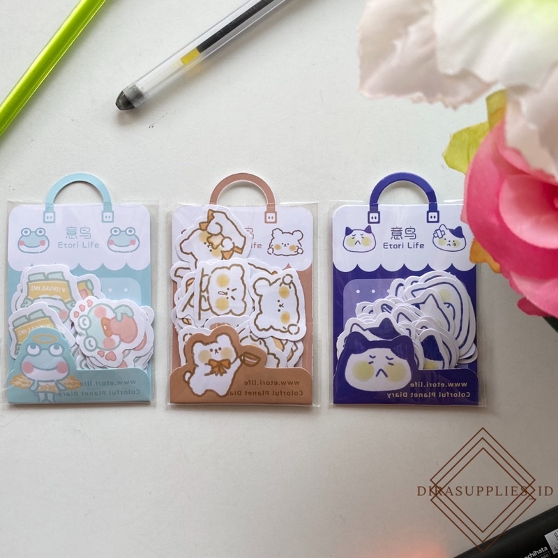 

40Pcs Sticker Bag Cute Frog Cat Bear | Sticker Kawaii Frog Cat Bear | Sticker Lucu