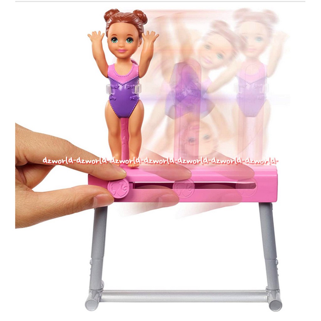 Barbie Gymnastics Coach Mainan Boneka Berbi Dengan Anak Pelatih Gym