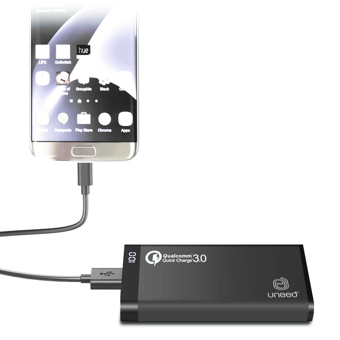Powerbank 12000Mah Qualcomm Quick Charger - Original Uneed - Hitam