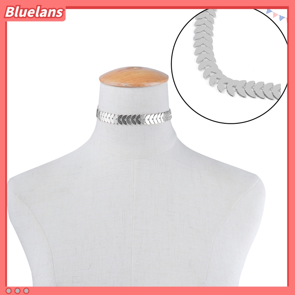 Bluelans Choker Leaf Design Collar Chain Alloy Punk Women Choker Necklace Jewelry