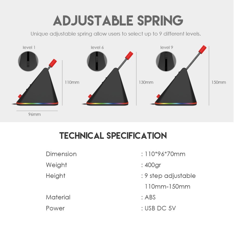 Fantech MBR01 PRISMA+ RGB Mouse Bungee Cord Clip