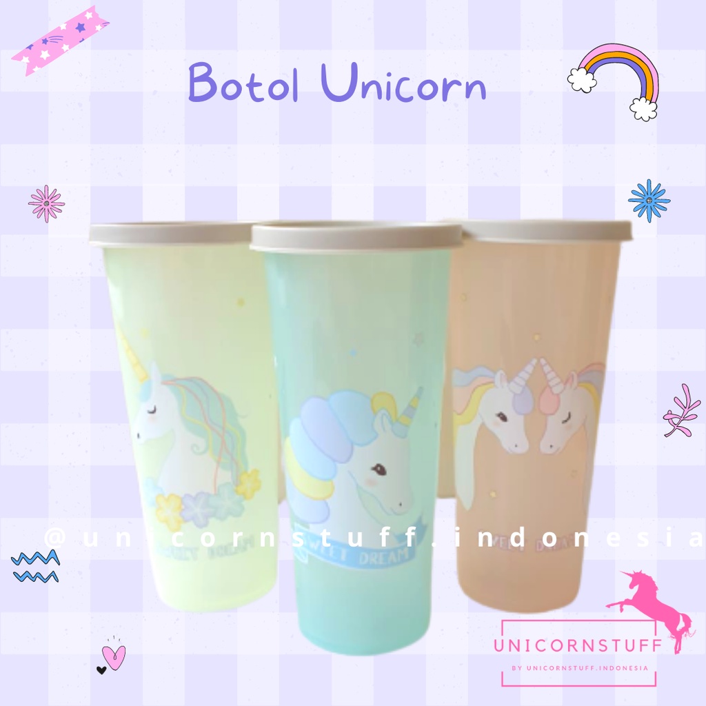 Botol Minum Unicorn Anak Sekolah Gelas Perempuan Cewek Kado Hadiah Souvenir