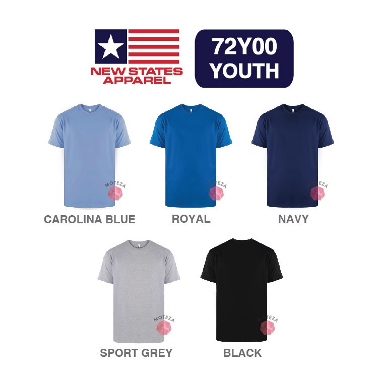 Kaos Polos Anak - NSA Premium Cotton 72Y00 - YOUTH KIDS - WARNA (Cool) - GROSIR