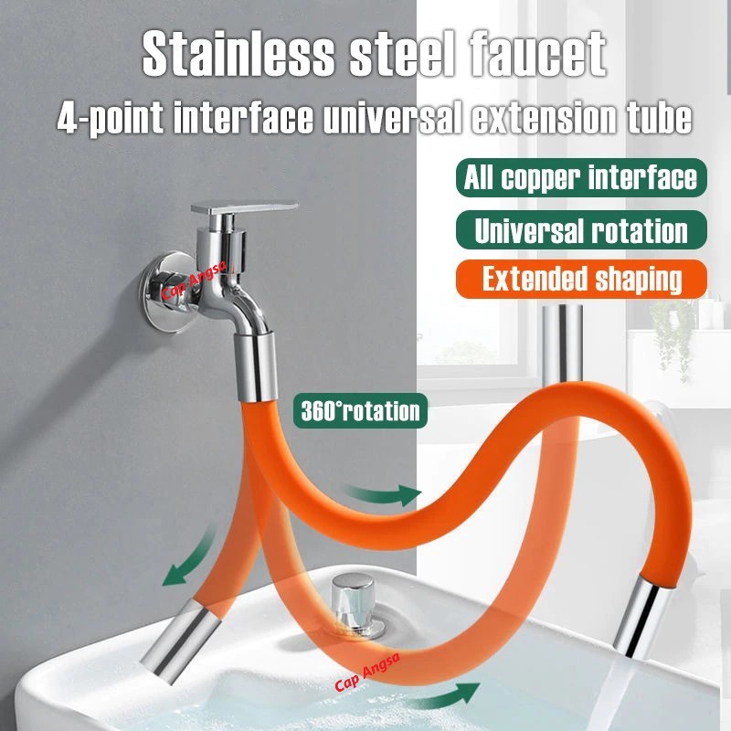 FAUCET EXTENTION HOSE KERAN ANGSA FLEXIBLE EXTENDER SINK LAUNDRY GARDEN WASTAFEL FLEXIBEL EKSTENSI SAMBUNGAN KRAN AIR ANGSA FLEKSIBEL