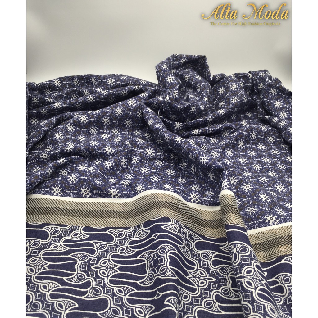 

Alta Moda Katun Motif Fancy Shirting Batik Kawung Navy Kain Premium (1M)