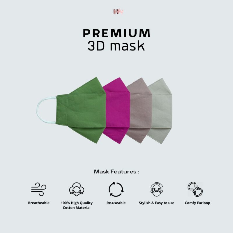 Premium Cotton Mask 3D (3Ply) Vol.02