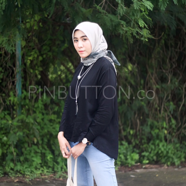 Kemeja Wanita Katun Rayon Polos Lengan Panjang - LOOSE SHIRT BLACK-7