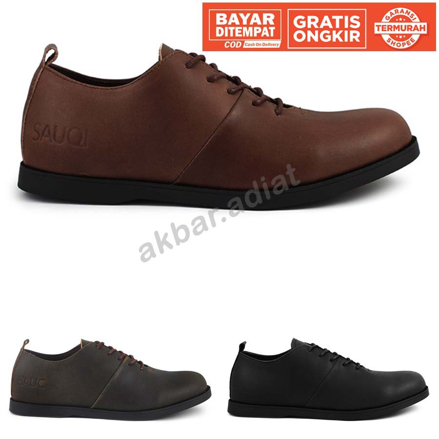 BIG PROMO !! Sauqi Footwear Vegas Sepatu Formal Casual Santai Kerja Kantor Kuliah Kulit Asli