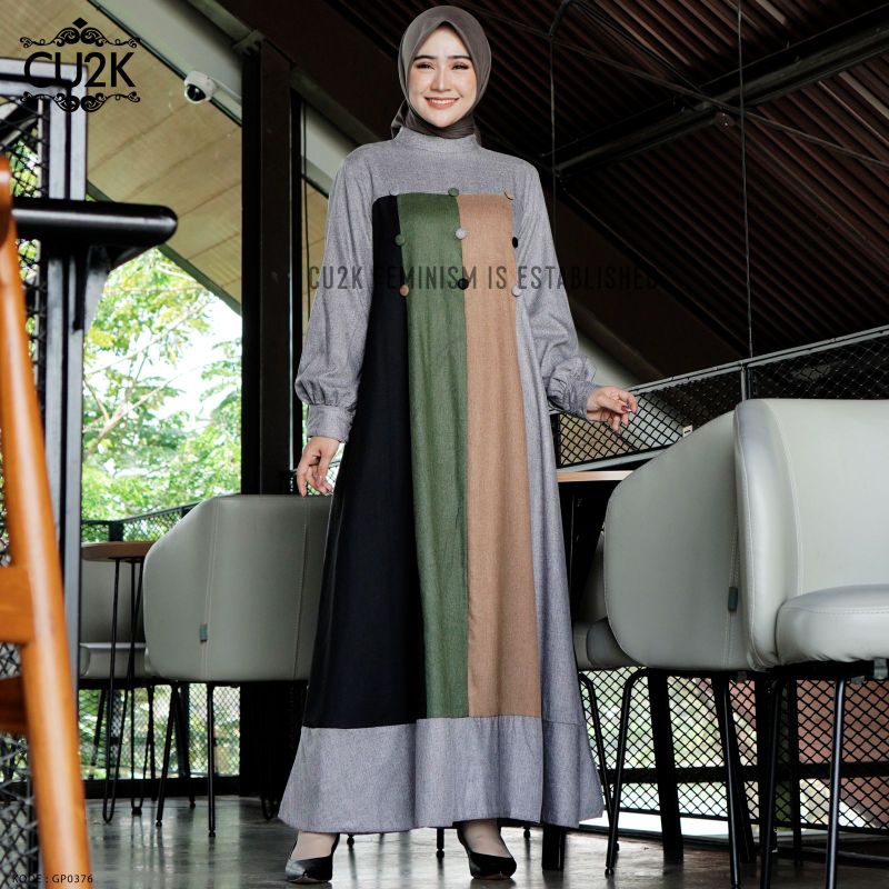 Gamis Cu2k Terbaru Dress Pelangi Original by Cucuk Collection Feminism Is Established Fashion Muslim