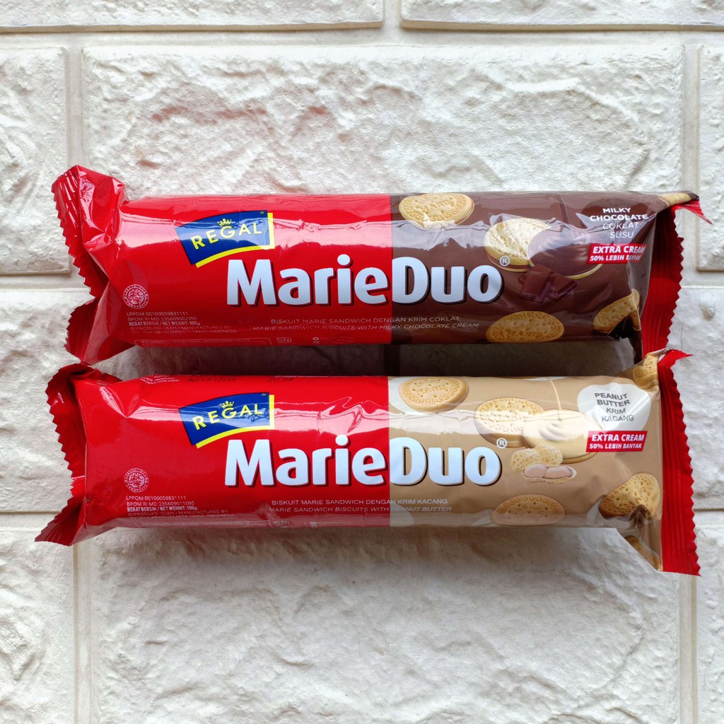 

Regal Marie Duo 100gr Milky Chocolate Peanut Butter Biskuit Sandwich Coklat Susu Kacang 100 gr