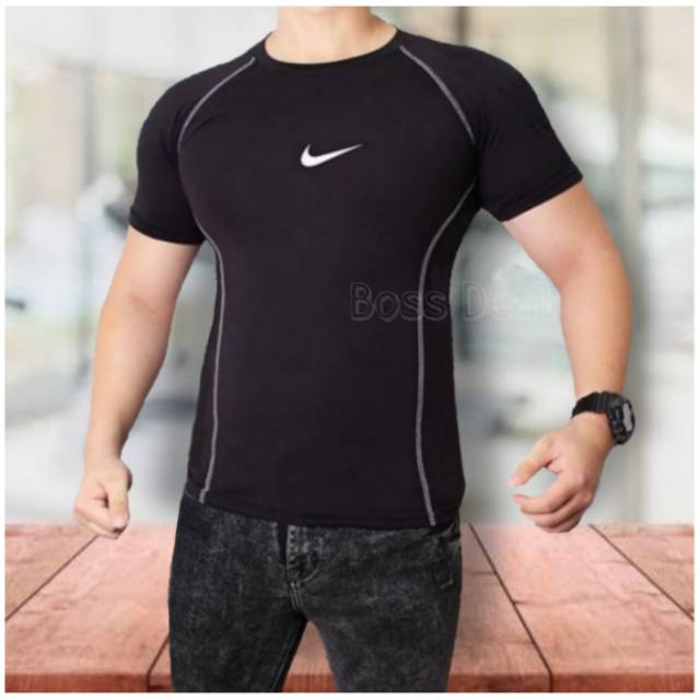 Kaos Gym Pria|Kaos Fitness Cowok|Kaos Training|Baju Olahraga Outdoor Nike Dewasa Hitam Biru Merah