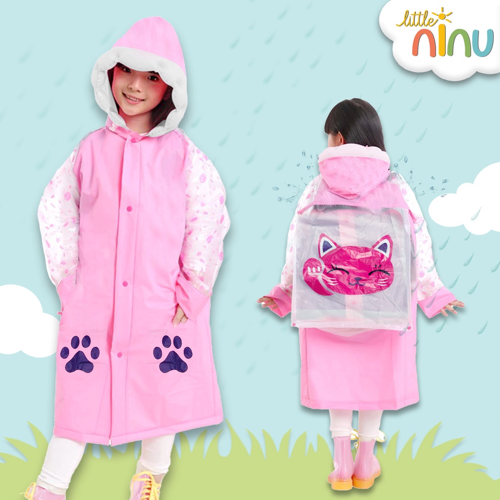 Jas Hujan Anak / Jas Hujan Ransel Karakter Anak Little Ninu 0004